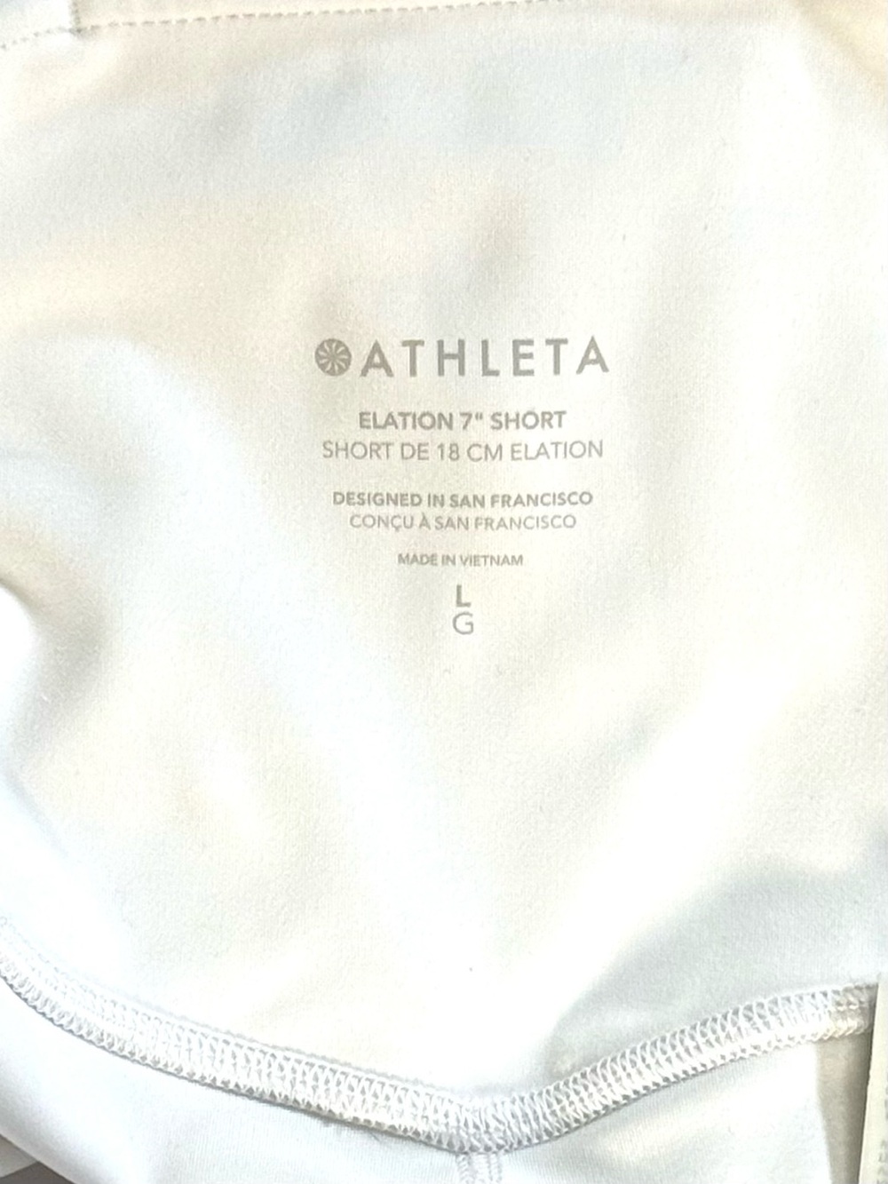 Athleta Elation Ultra High Rise 7” Short White  Women’s Large Stretch Bike Short - Picture 4 of 10